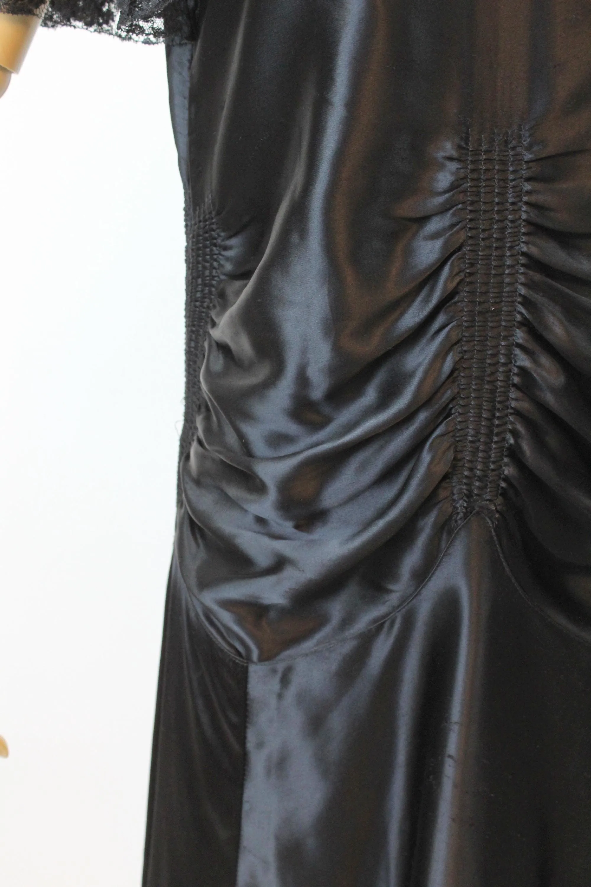 1920s LIQUID SATIN flutter sleeves dress small medium | new fall winter