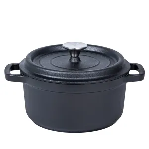 24cm | Pre-seasoned NonStick Cast Iron Dutch Oven | Handles | Lid | Skillet Cookware | Braising Pot | Casserole