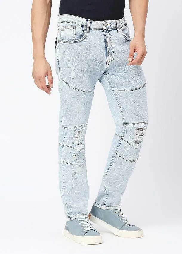 Acid Blue Boseman Ripped Jeans