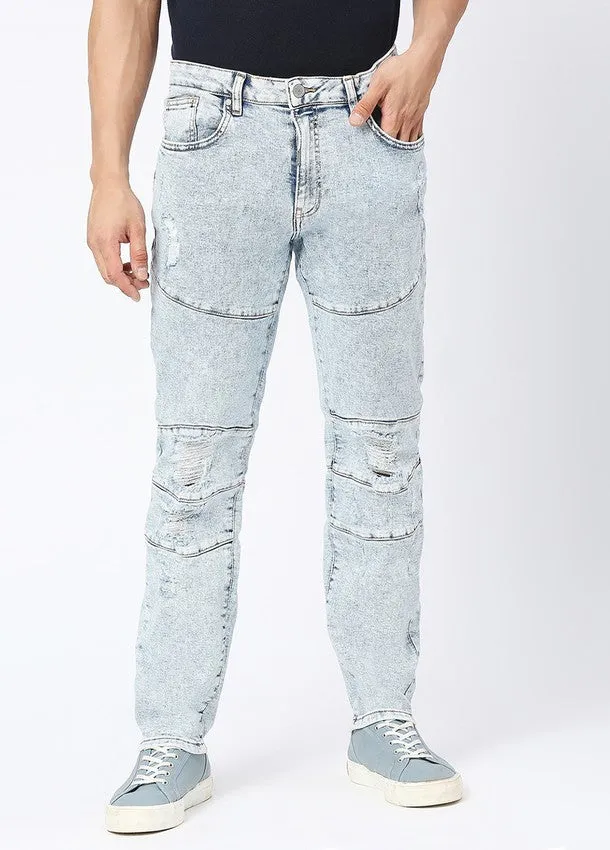 Acid Blue Boseman Ripped Jeans