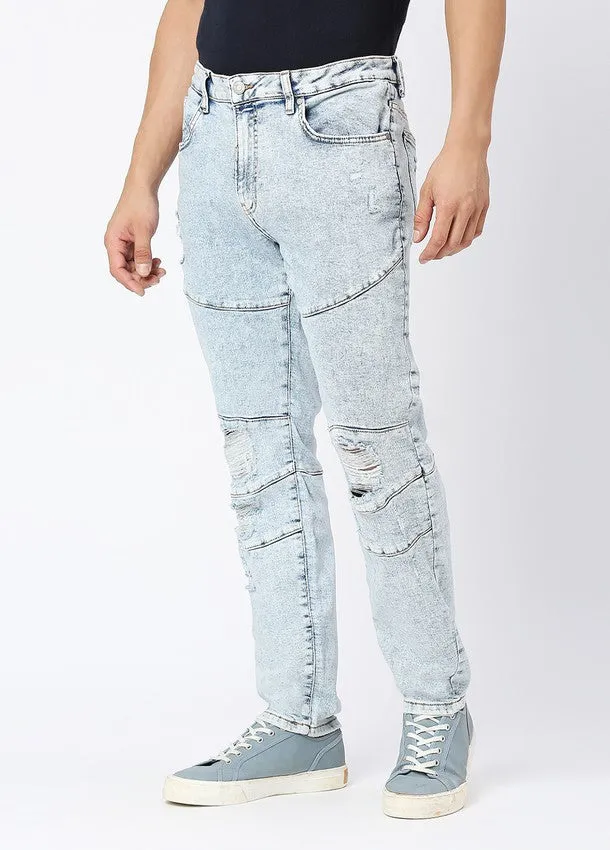 Acid Blue Boseman Ripped Jeans