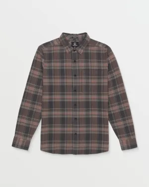 Baystone Long Sleeve Flannel Shirt - Asphalt Black