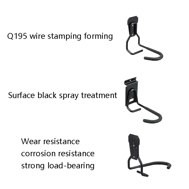 Bicycle Hook Metal Wall Garage Bicycle Rack 830 On Wall(Black)