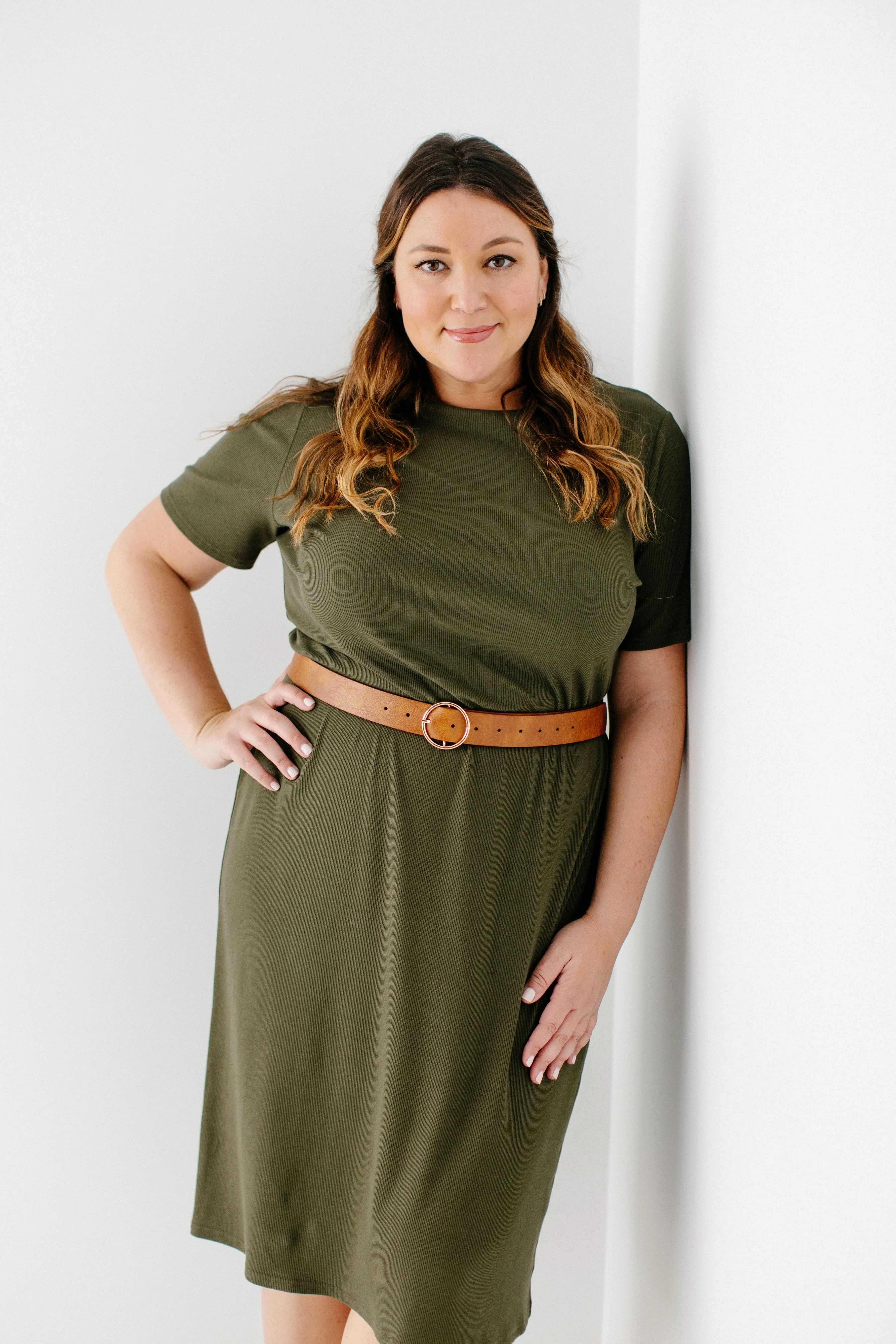 'Constance' Ribbed Bamboo Blend Midi Dress FINAL SALE