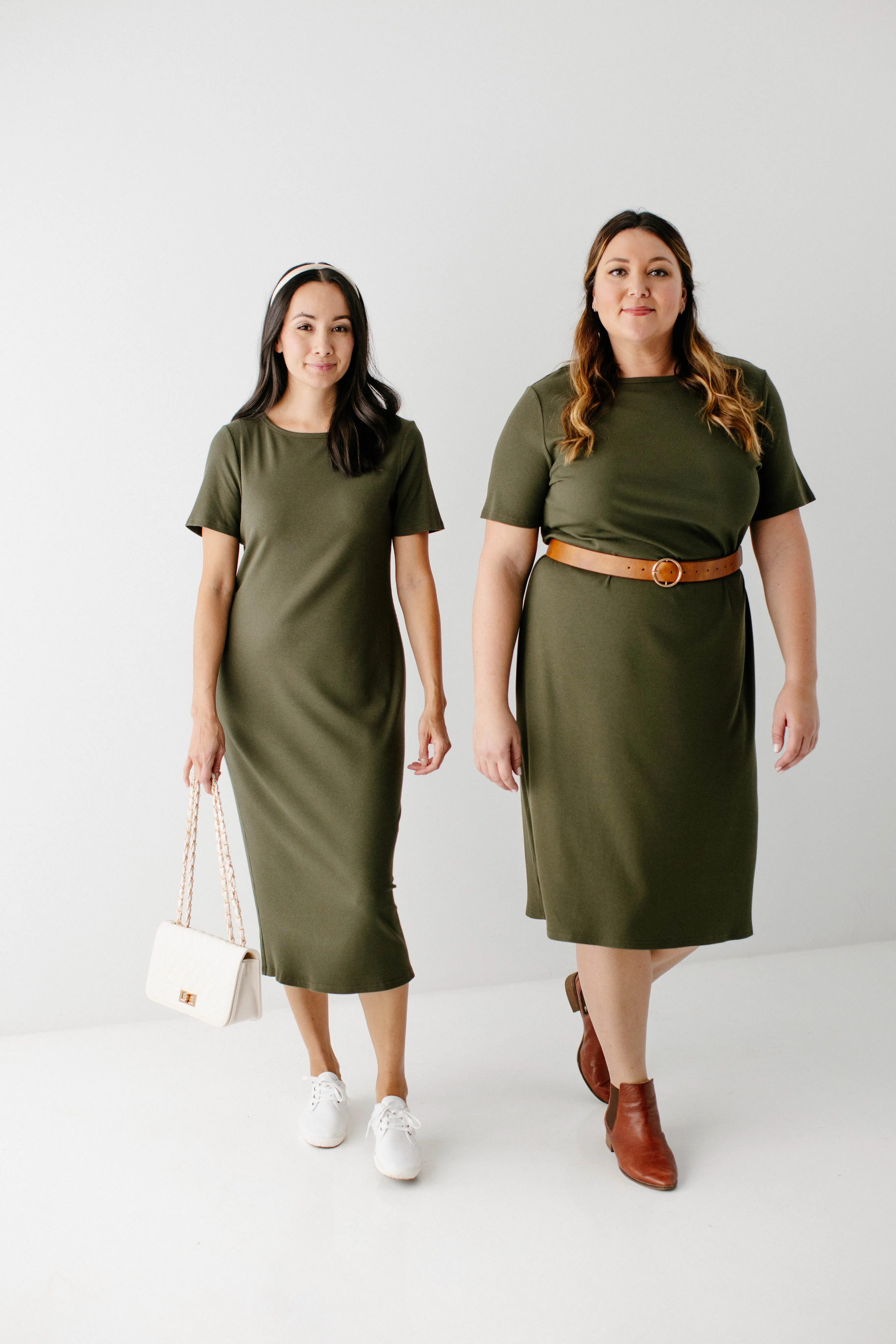 'Constance' Ribbed Bamboo Blend Midi Dress FINAL SALE