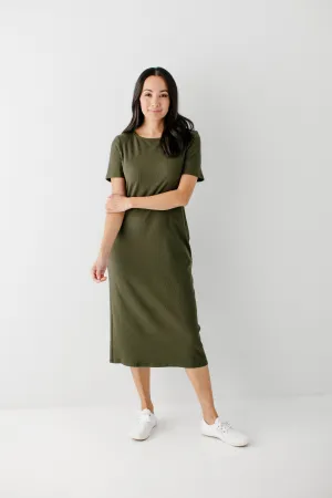 'Constance' Ribbed Bamboo Blend Midi Dress FINAL SALE
