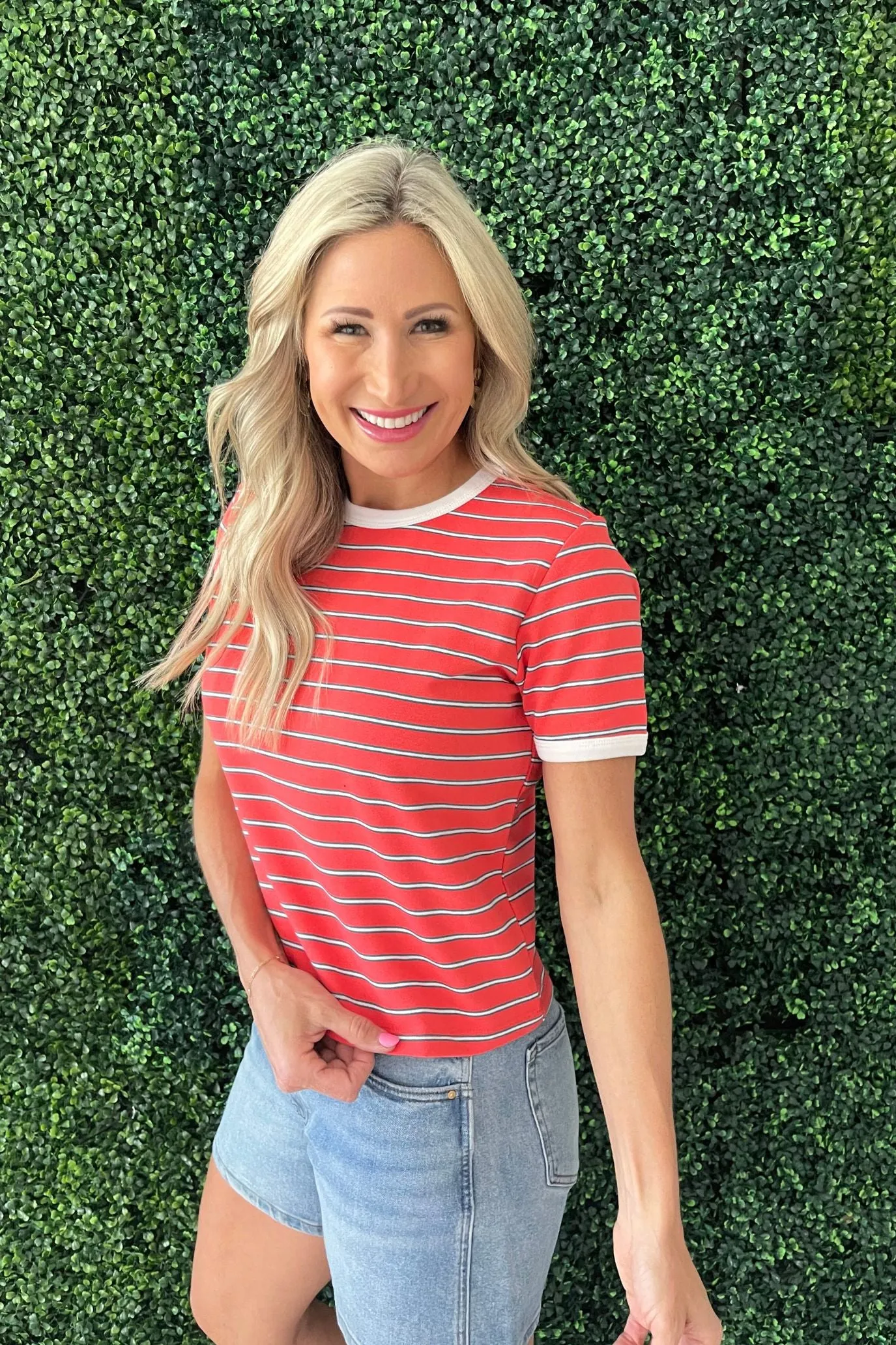 Contrast Striped Knit Top