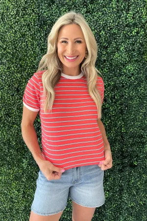 Contrast Striped Knit Top
