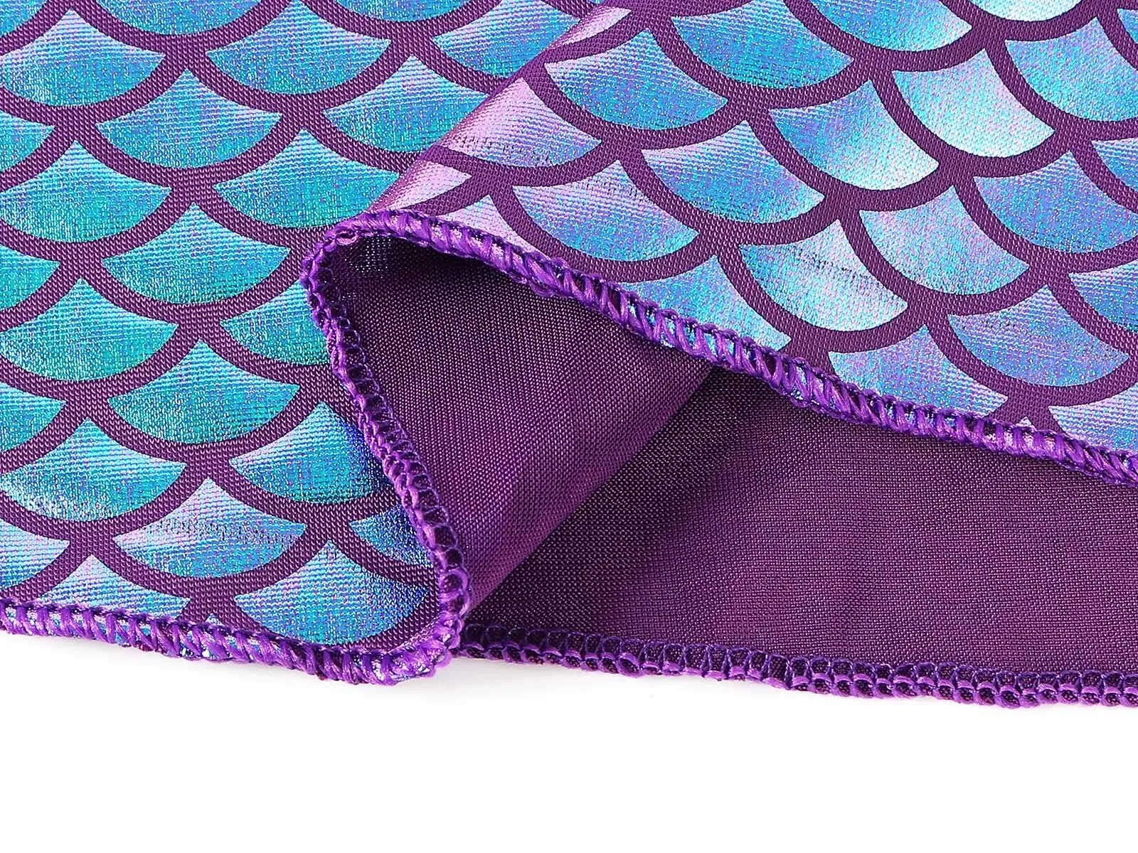 COTRIO Ariel Dress for Girls Little Mermaid Costume Princess Mermaid Dresses Toddlers Halloween Outfits Role Play Character Dress up Clothes 5-6 Years (Purple)