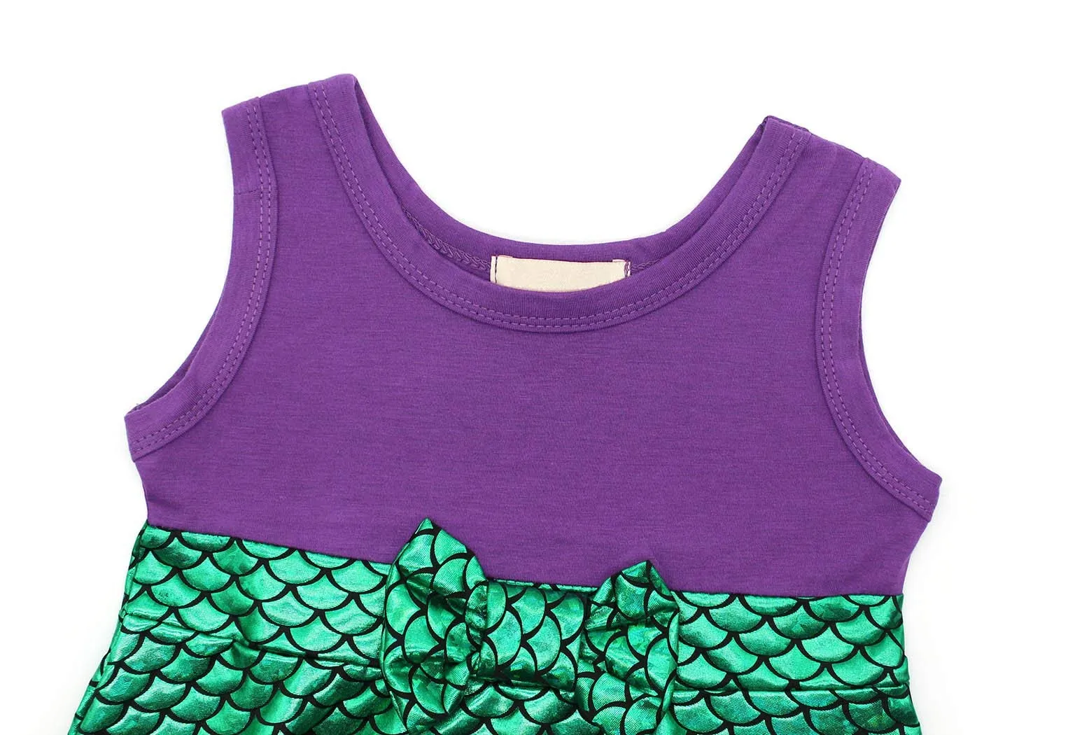 COTRIO Ariel Dress Size 6 Little Mermaid Costume Princess Mermaid Dresses Toddlers Halloween Outfits Role Play Dress up with Headband (Green)