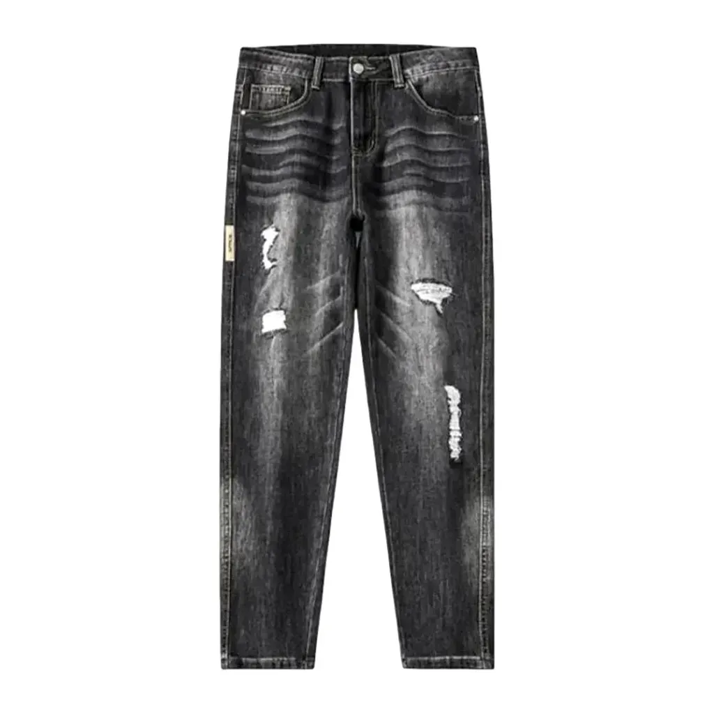 Elastic mid-rise men's jeans