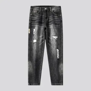 Elastic mid-rise men's jeans