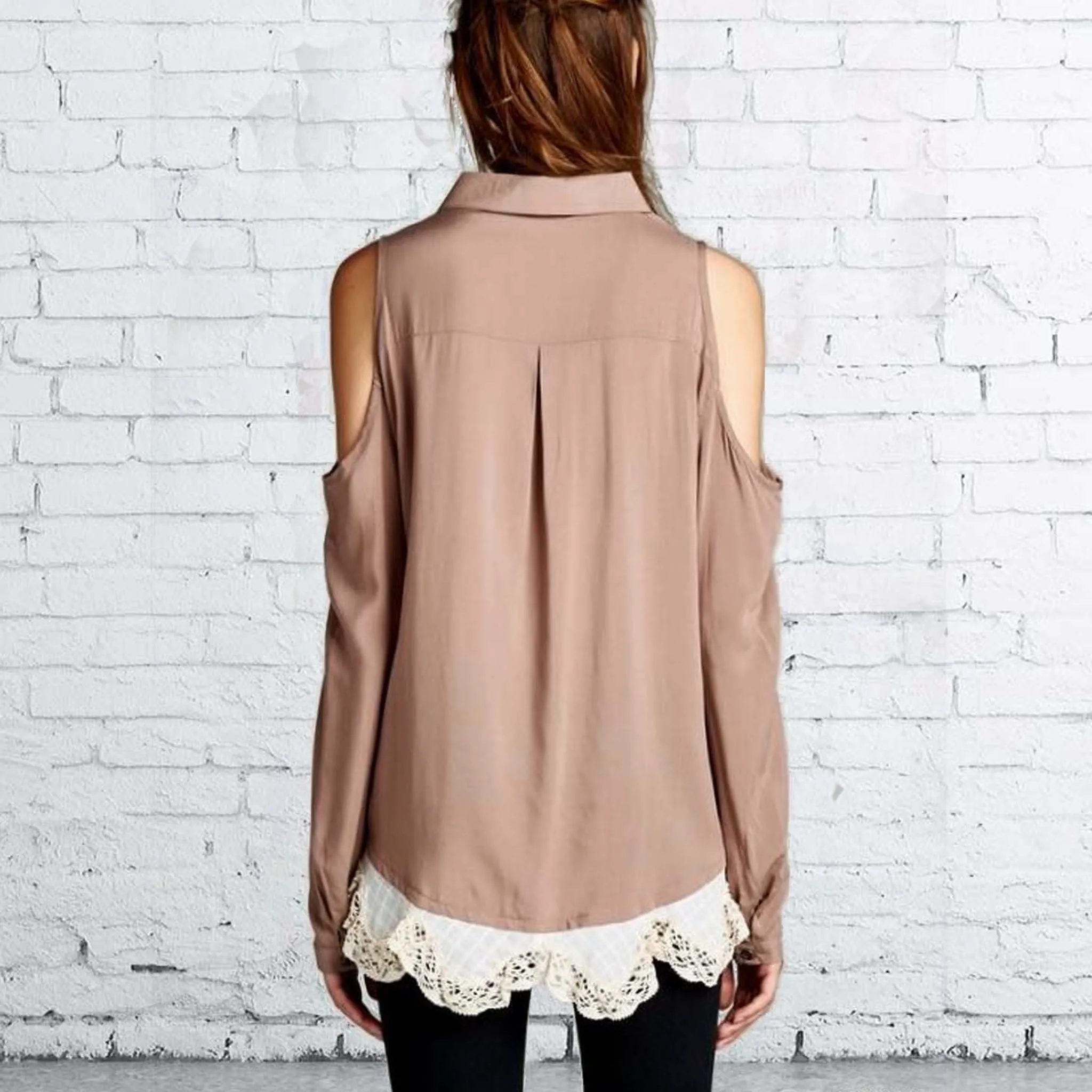 Foxly Lace Top in Timber