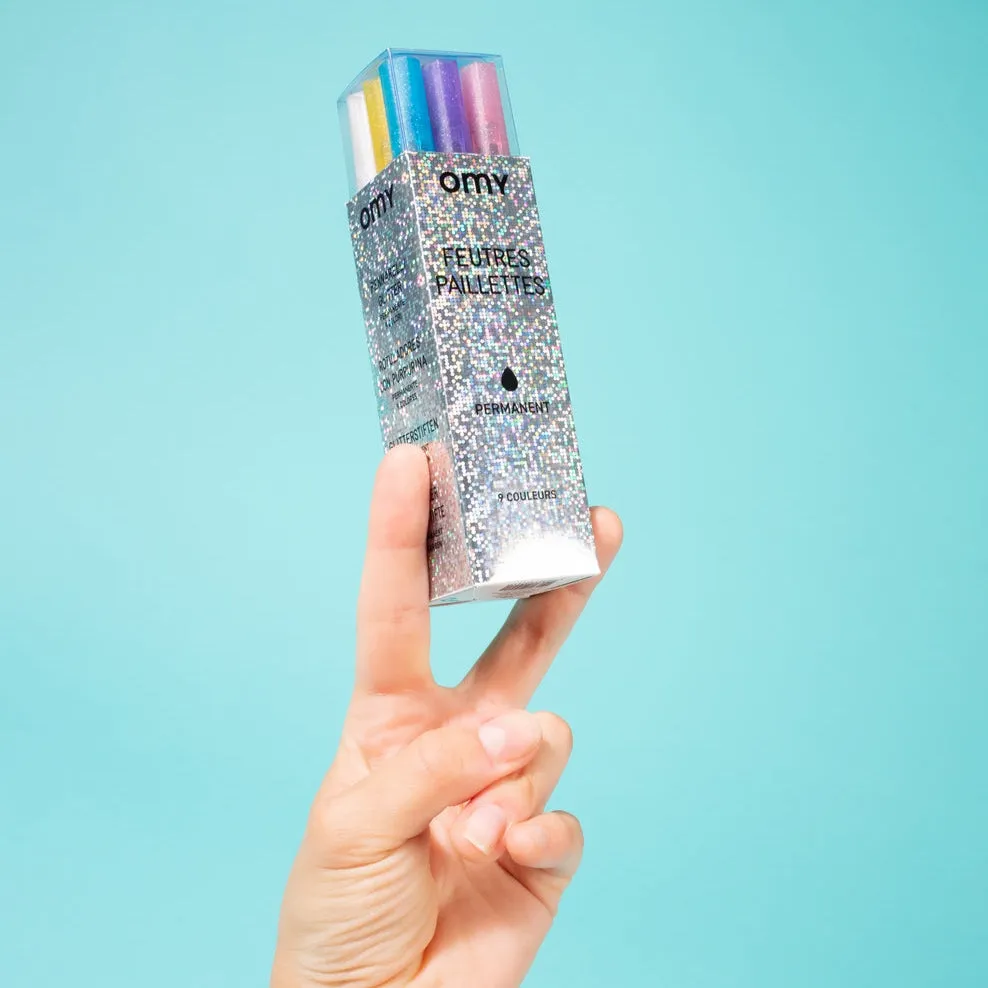 Glitter Markers - Set of 9 by OMY