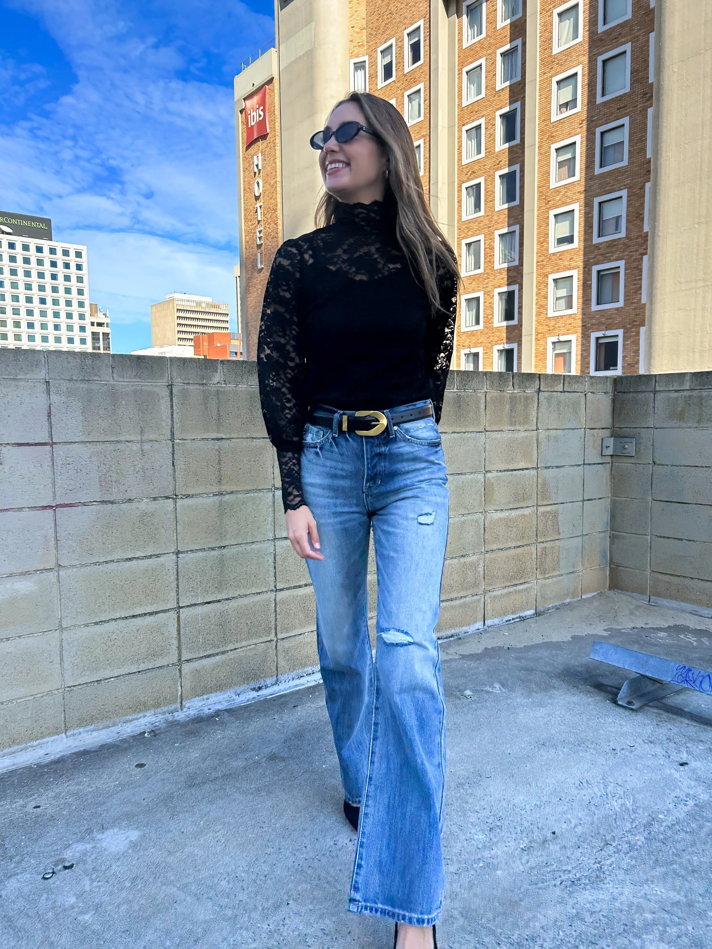 GOLDIE Lace Top - Black