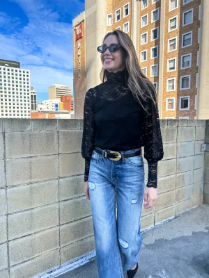 GOLDIE Lace Top - Black