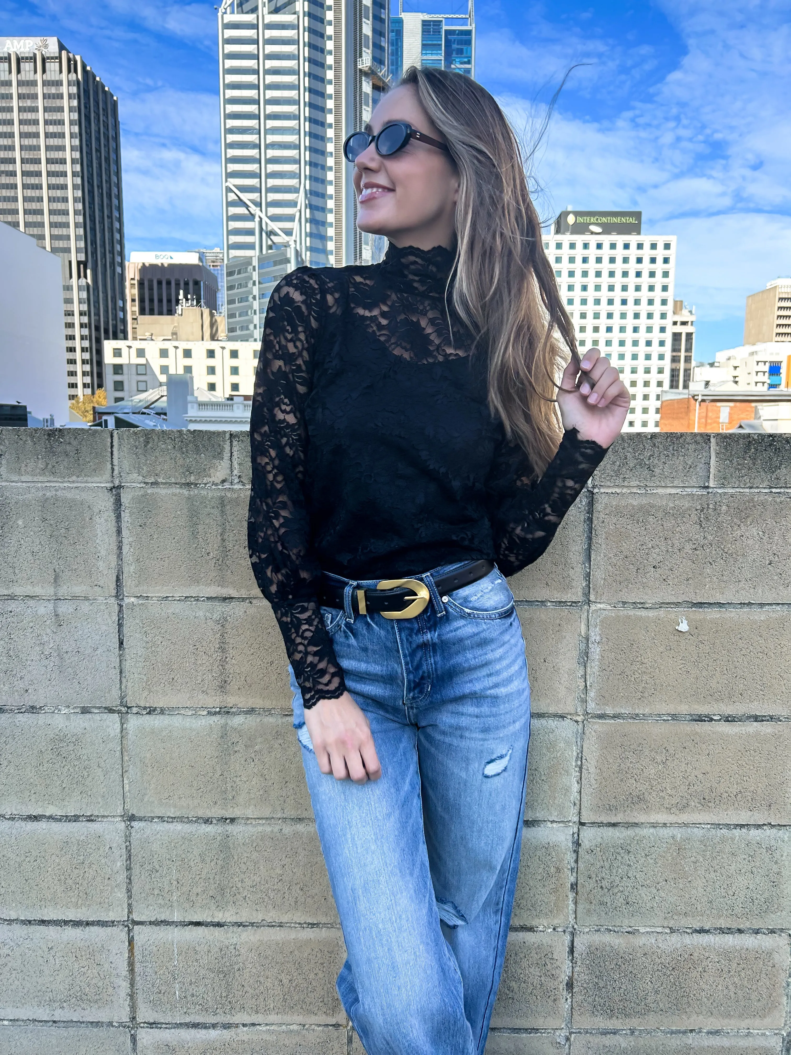 GOLDIE Lace Top - Black