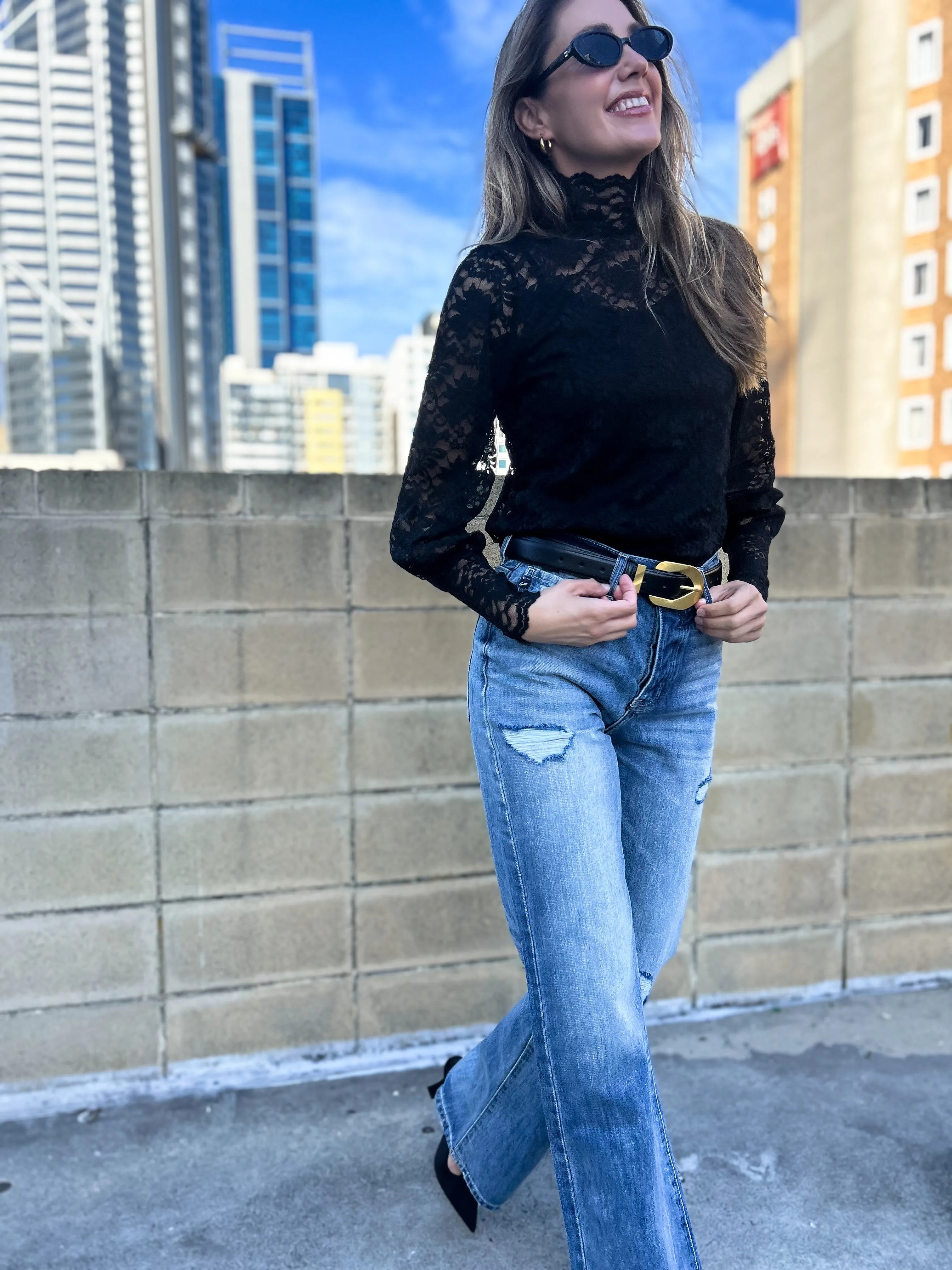 GOLDIE Lace Top - Black