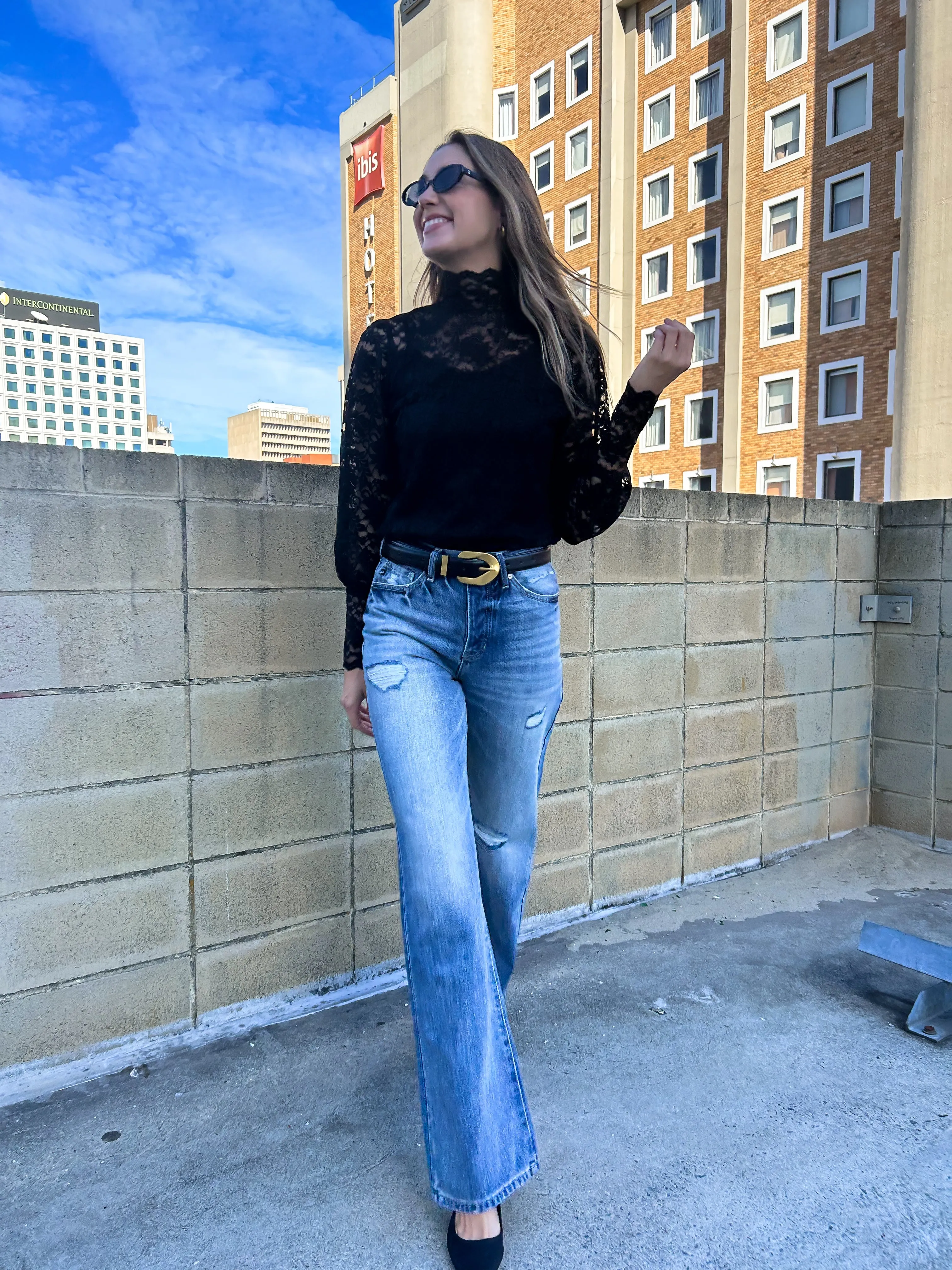 GOLDIE Lace Top - Black