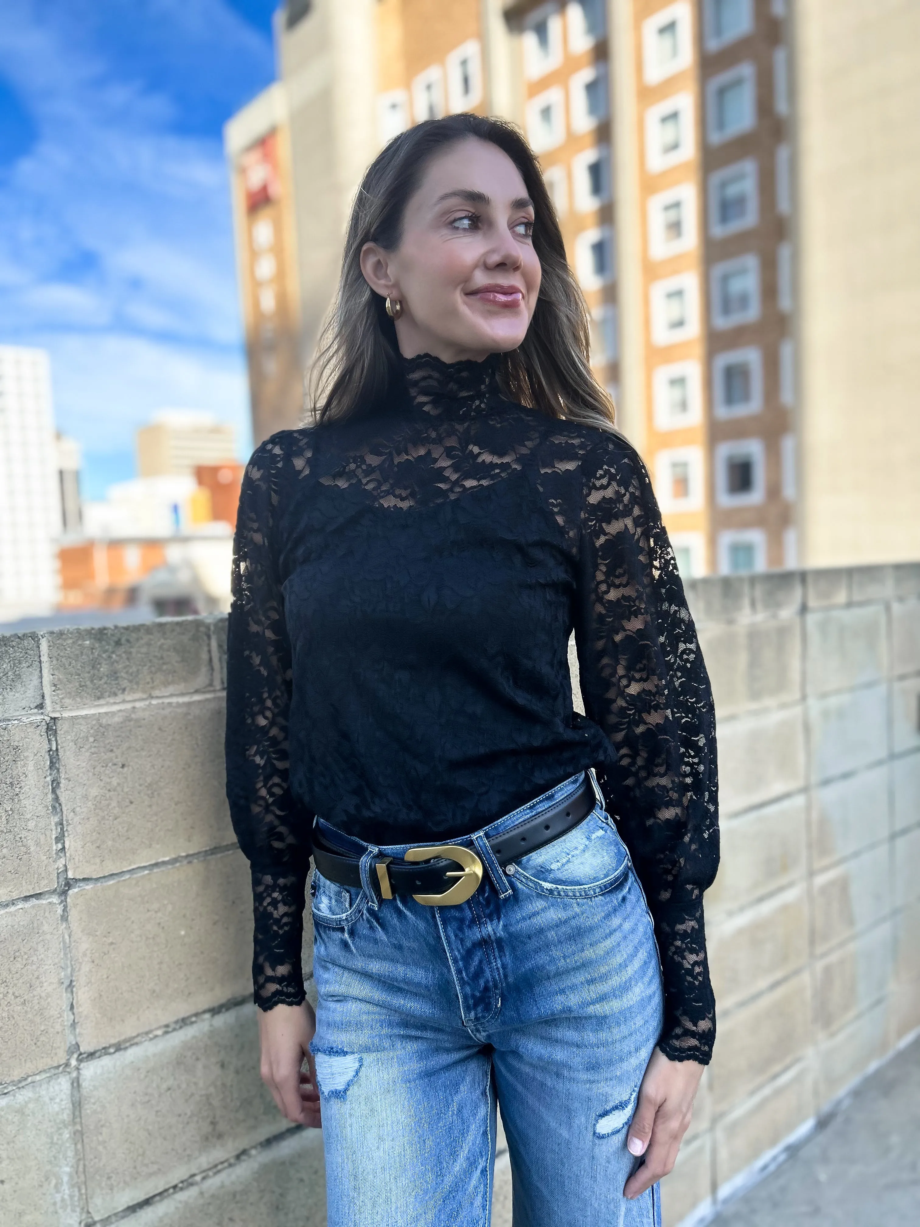 GOLDIE Lace Top - Black