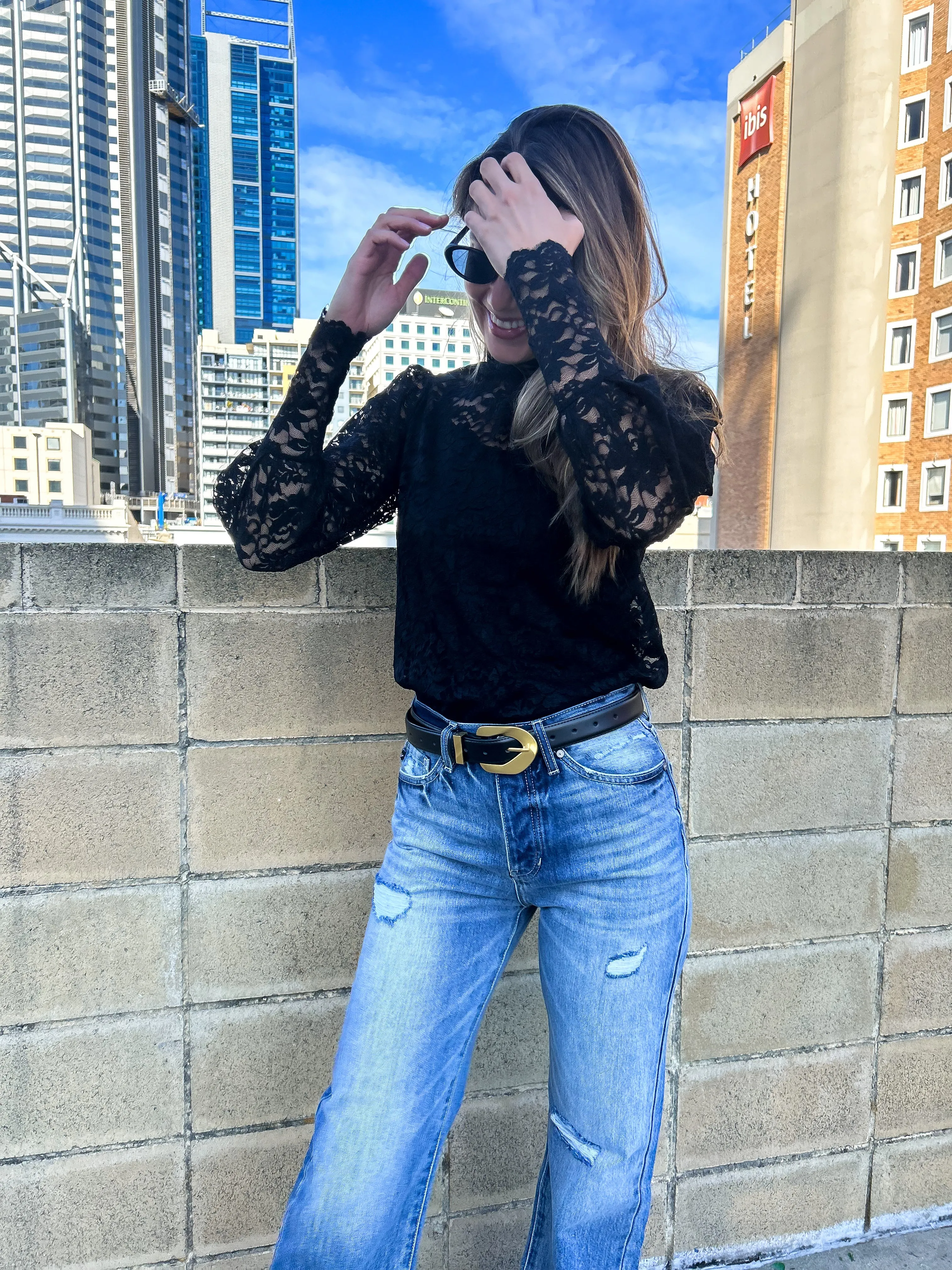 GOLDIE Lace Top - Black