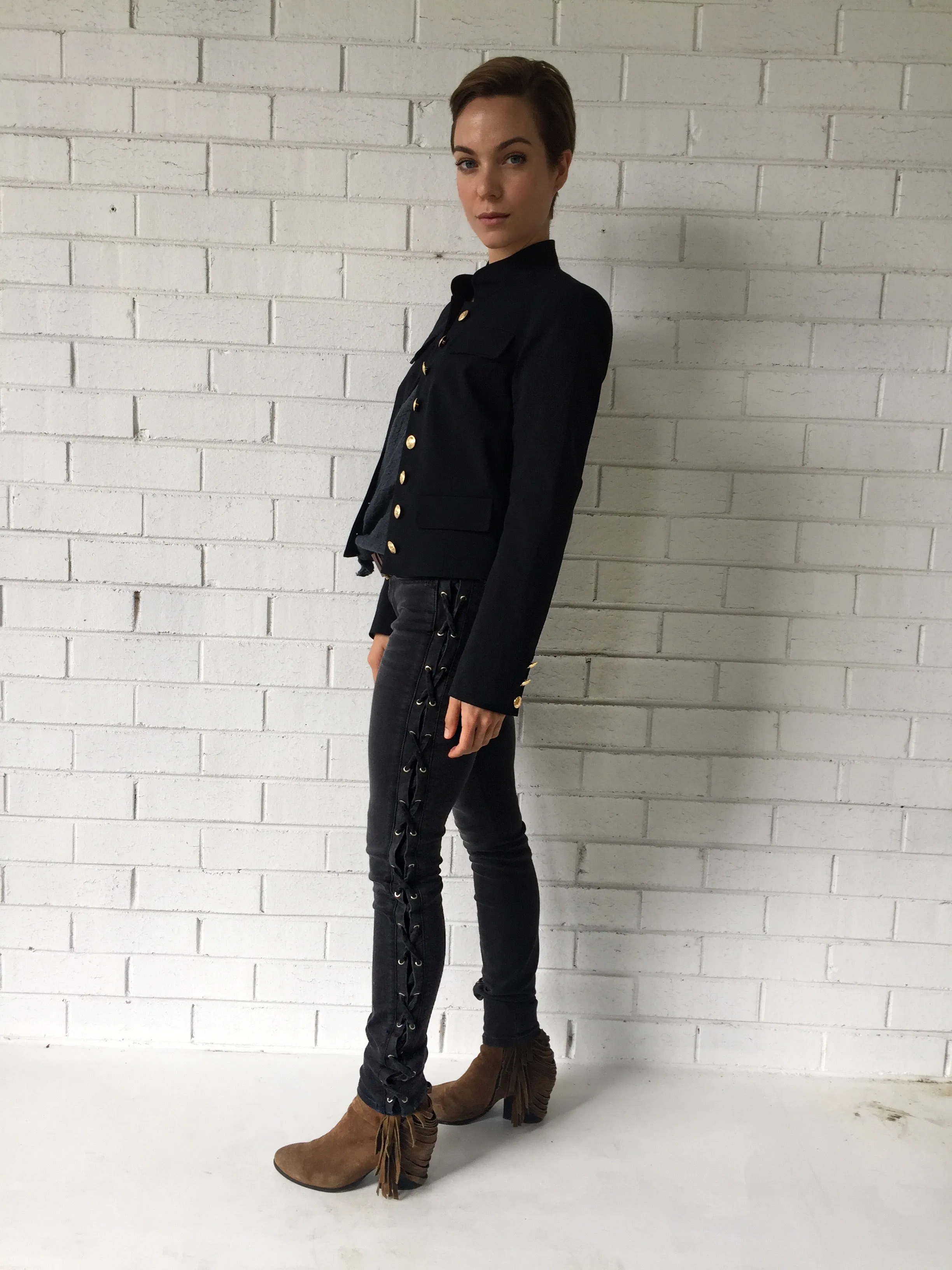 HARLEY JEAN BLACK HEAVY WASH / 28