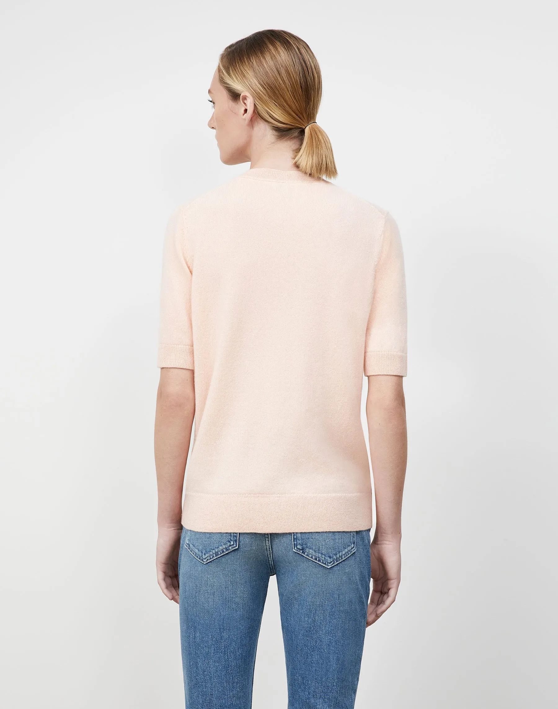 KindCashmere Crewneck Short Sleeve Sweater