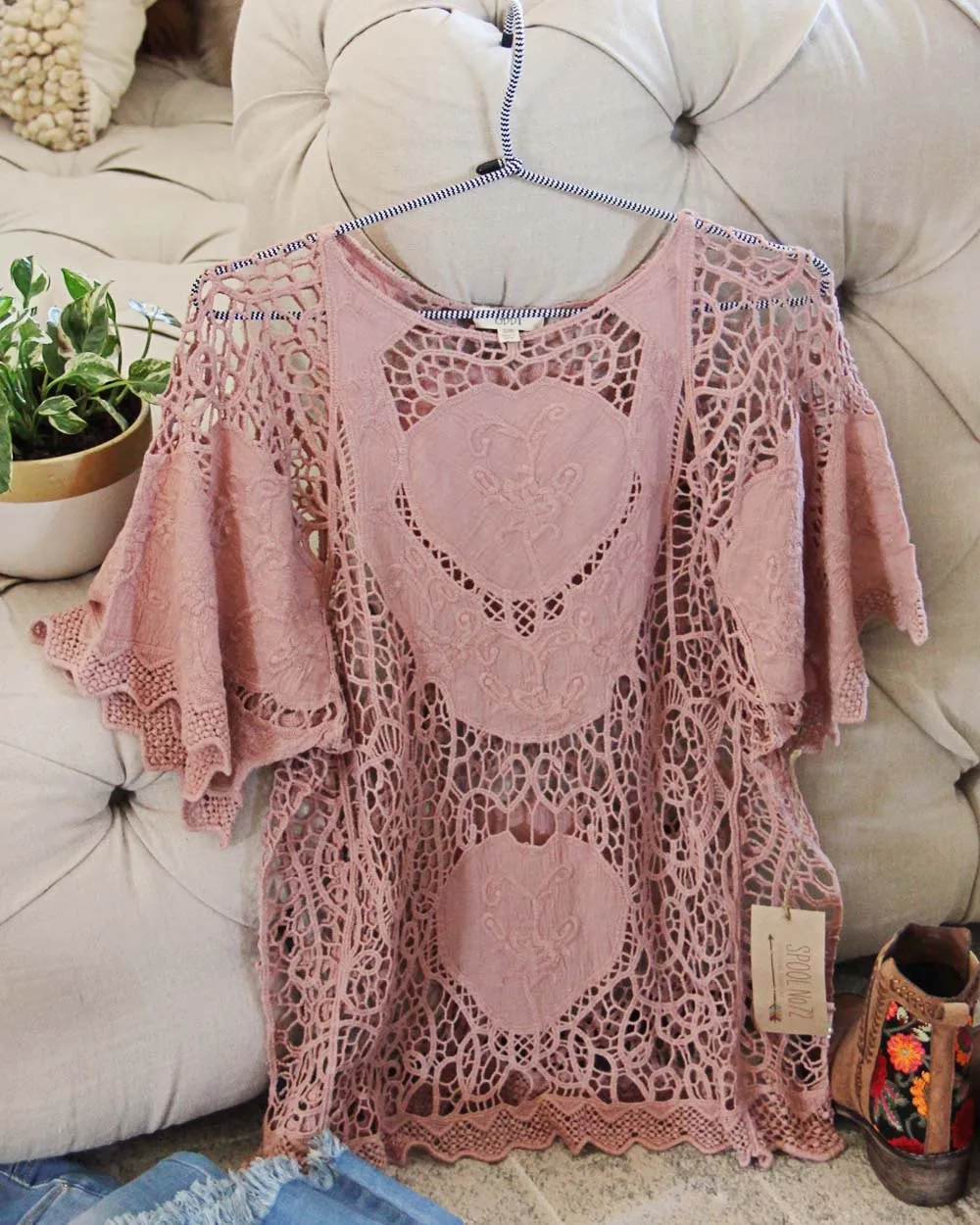 La Boheme Lace Top in Mauve