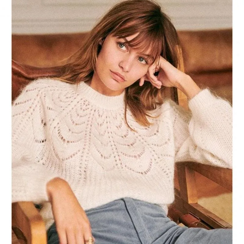 Ladies’ Knitted Pullover Sweater Warm Fabric for Fall Cozy Autumn Style for Women