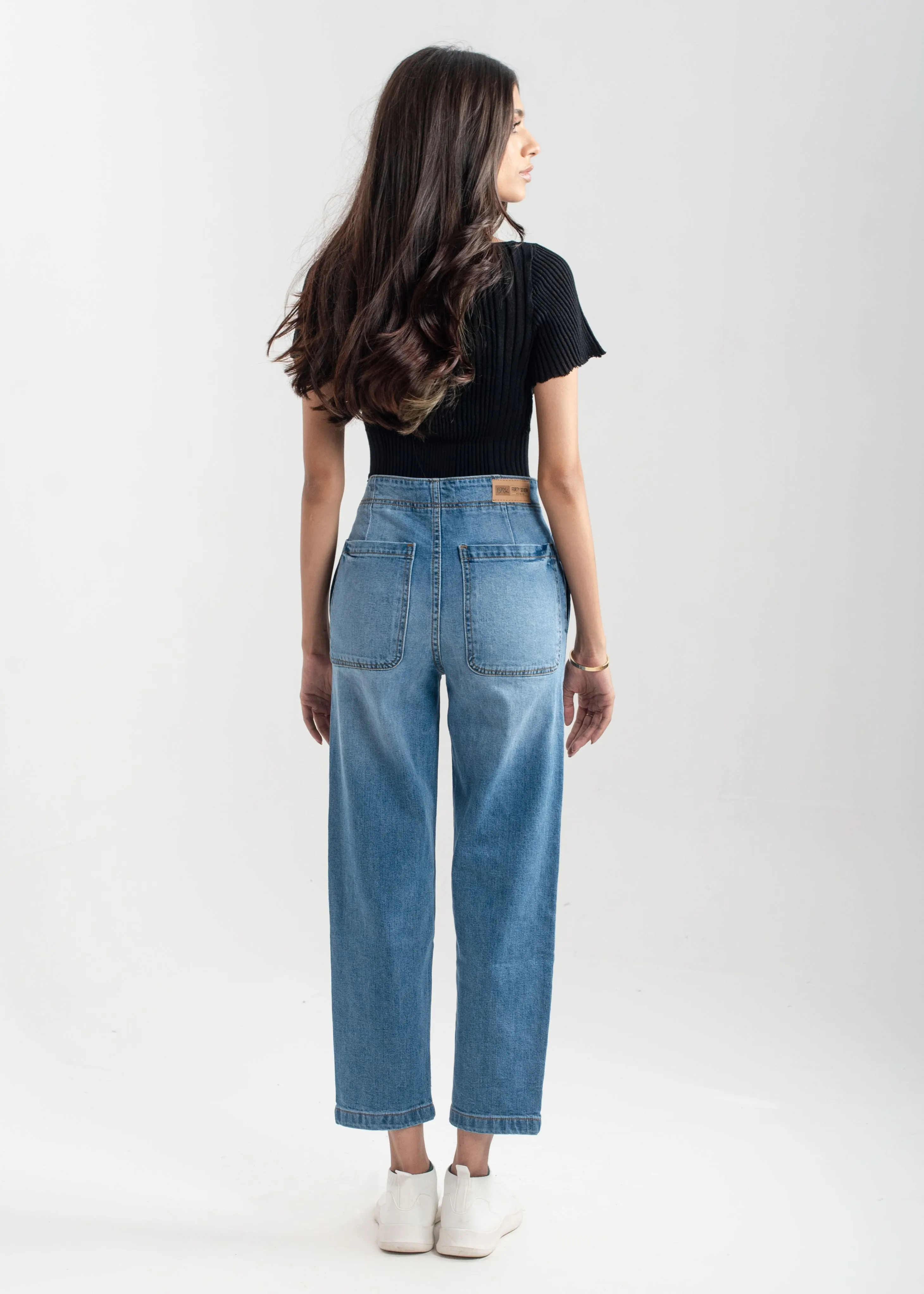 Light Blue Pleat Jeans