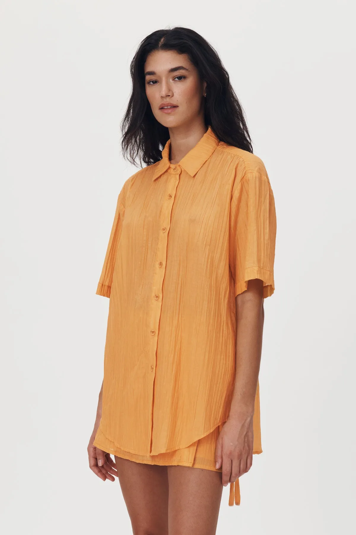 Mason Silk Shirt // Valencia Orange