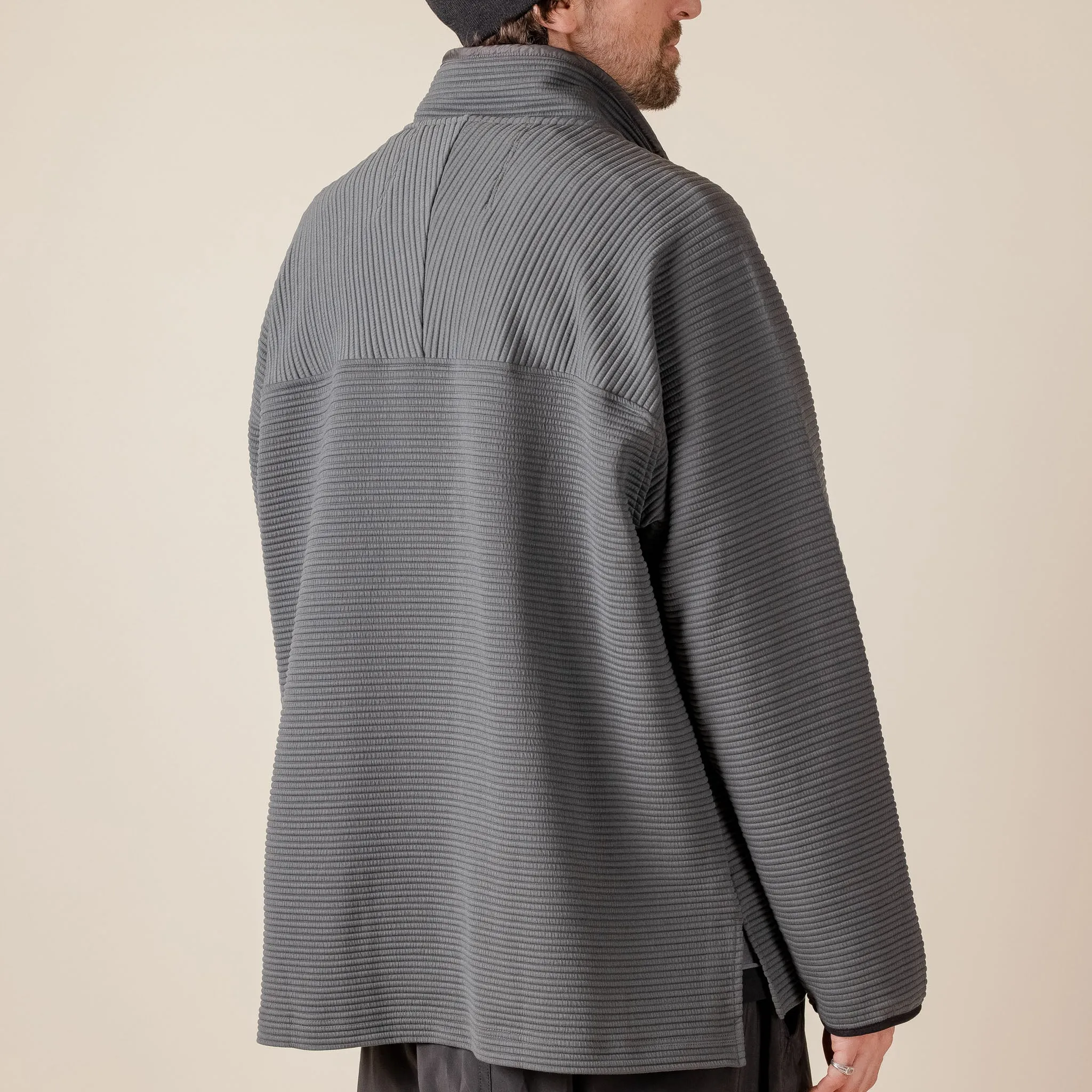Meanswhile - Uneven Fabric Pullover Jersey MW-CT23208 - Charcoal Grey