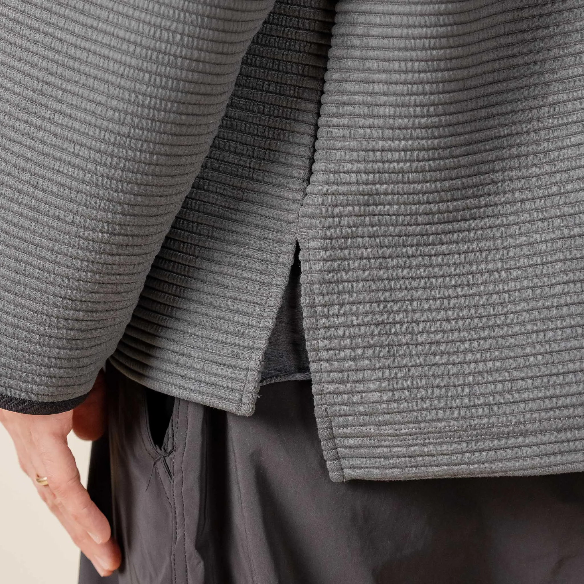 Meanswhile - Uneven Fabric Pullover Jersey MW-CT23208 - Charcoal Grey