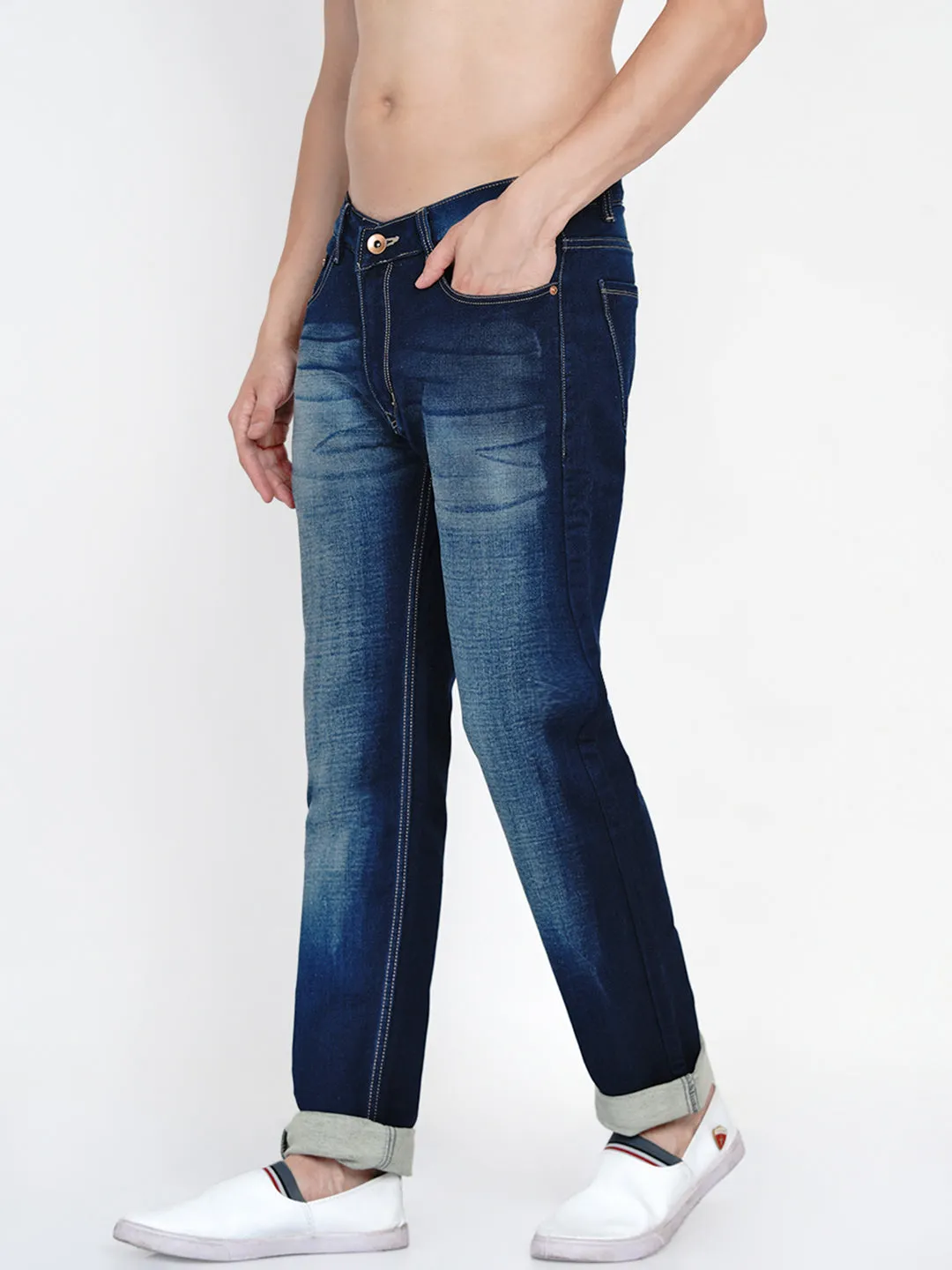 Men Blue Light Fade Jeans