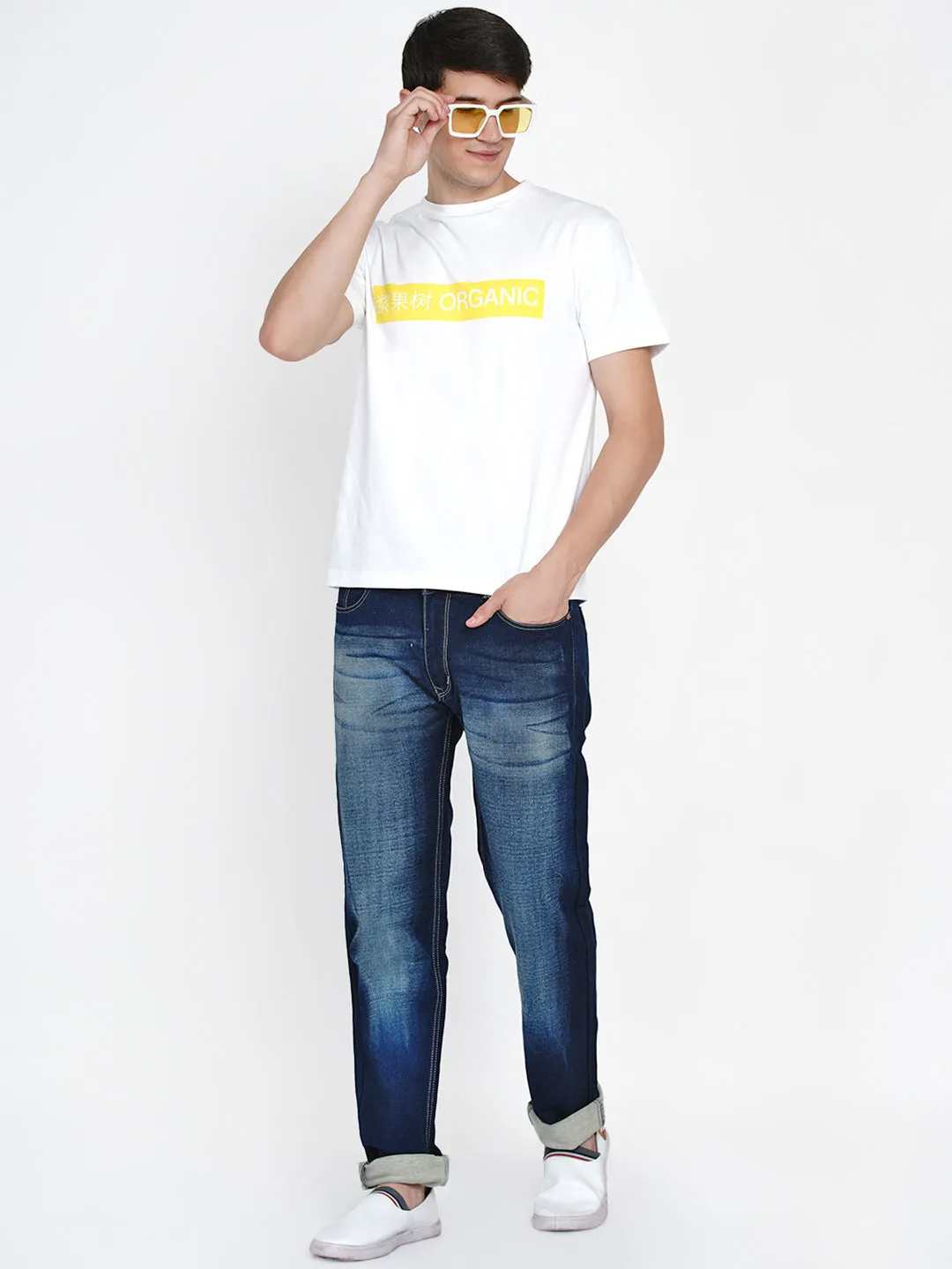 Men Blue Light Fade Jeans