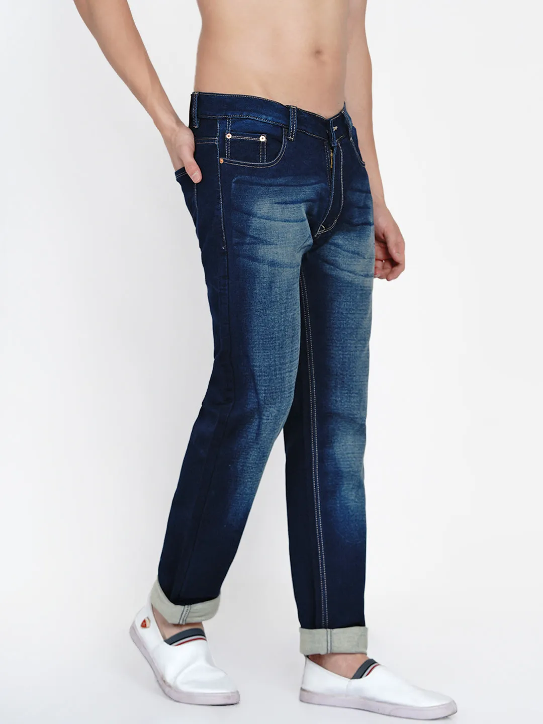 Men Blue Light Fade Jeans