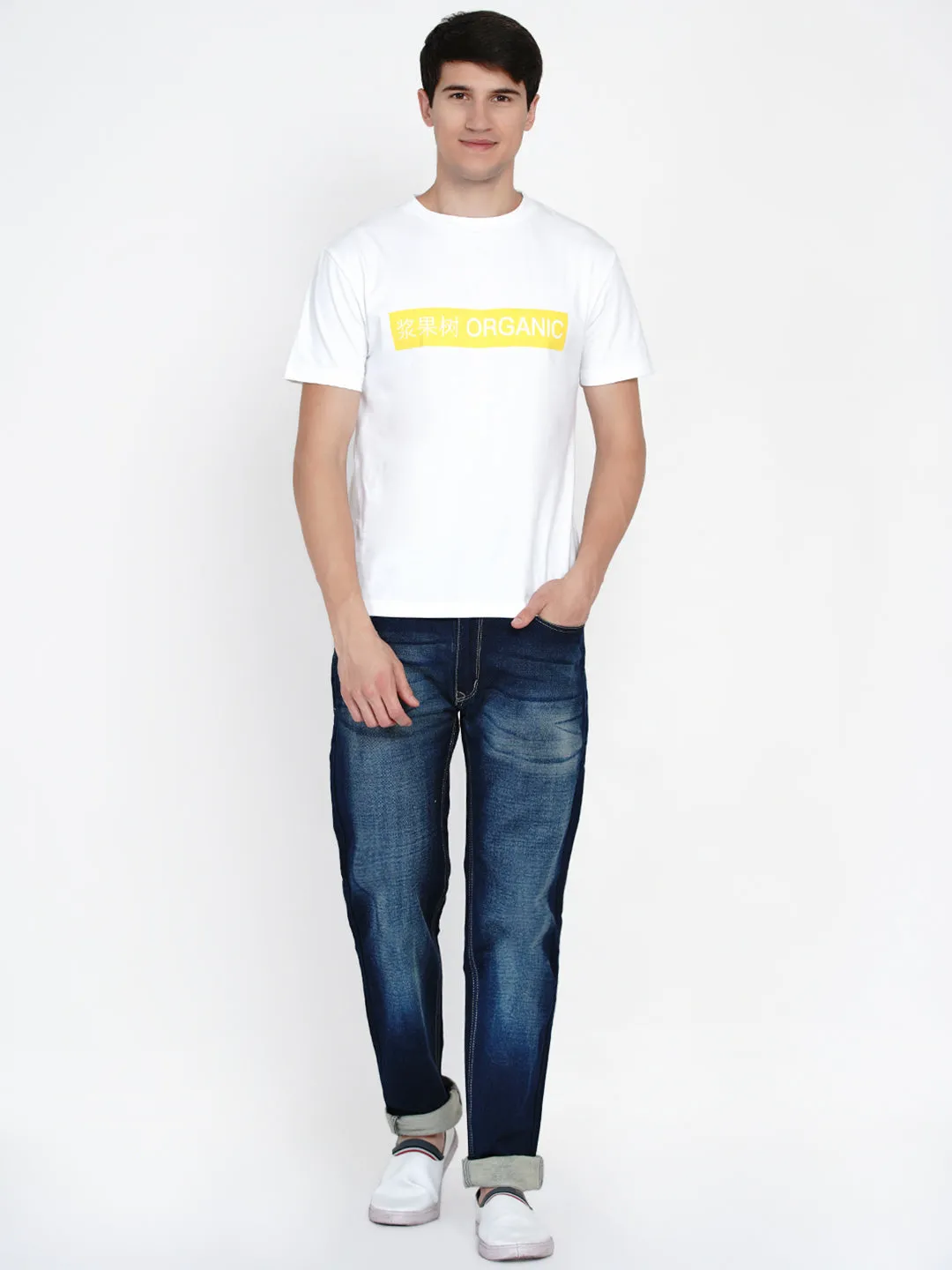 Men Blue Light Fade Jeans