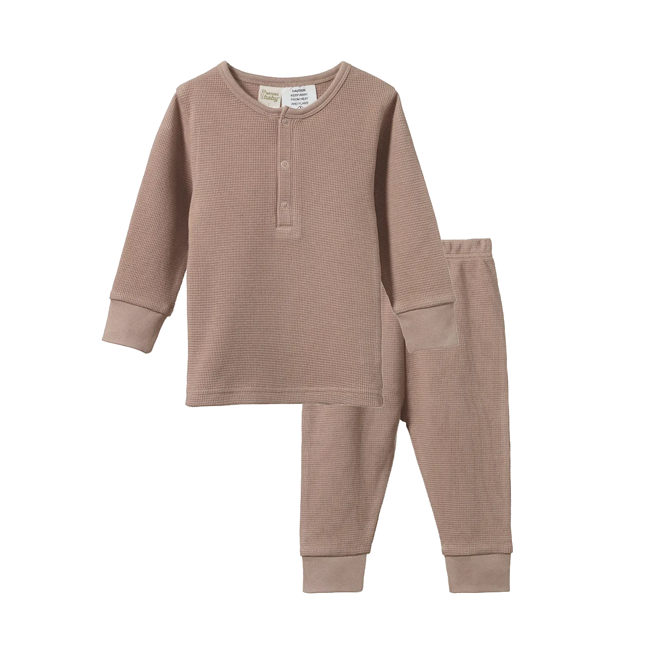 Nature Baby 2Pc Long Sleeve Waffle Pyjamas - Sparrow
