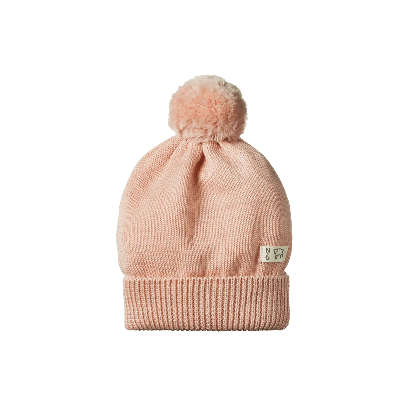 Nature Baby Alpine Pom Pom Beanie - Rose Dust