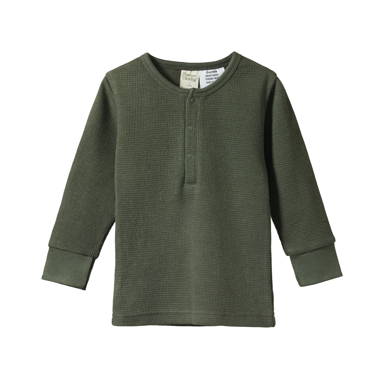 Nature Baby Long Sleeve Waffle Pyjamas 2pc - Thyme
