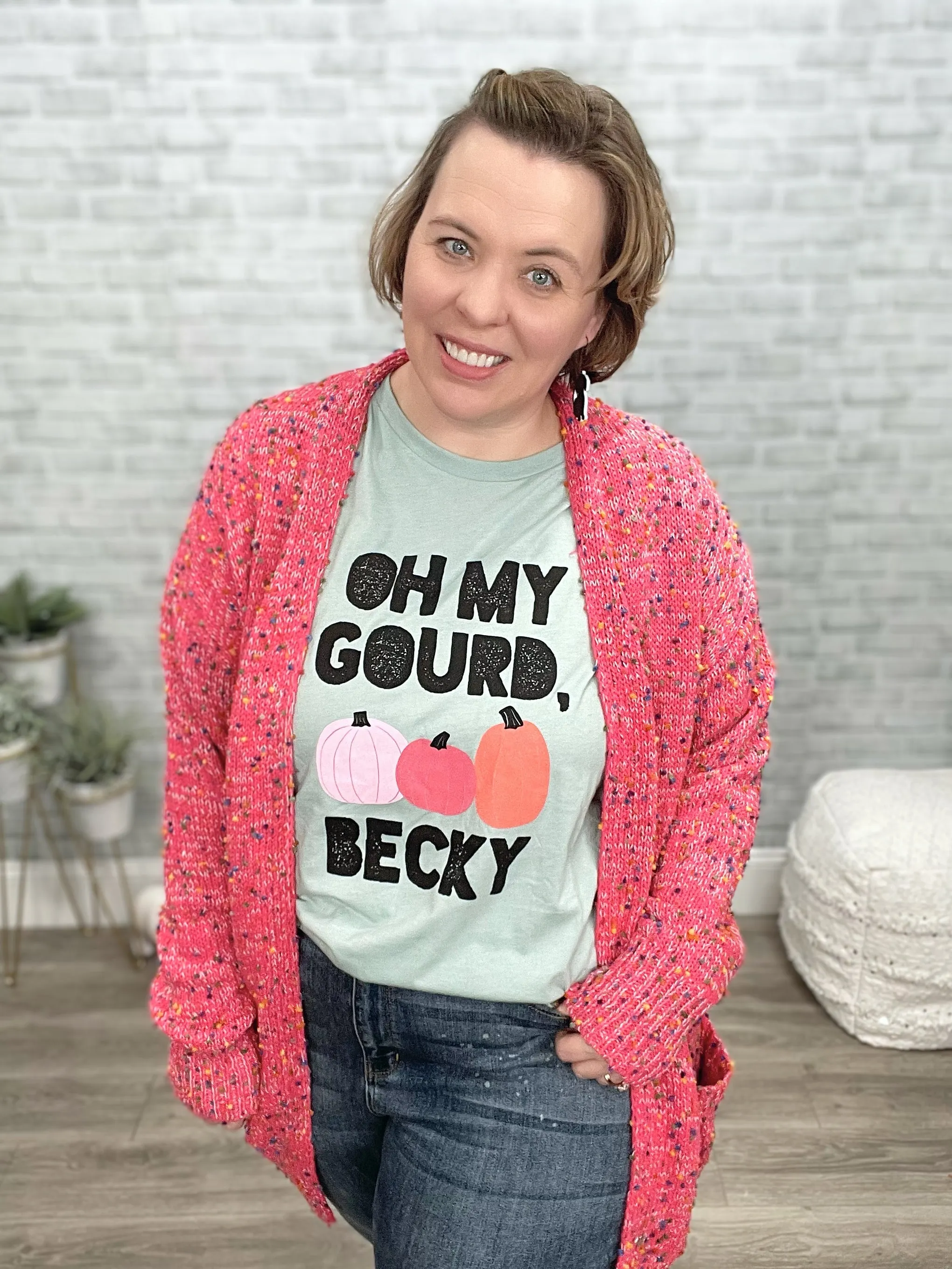 Oh My Gourd Becky! Graphic Tee In Aqua