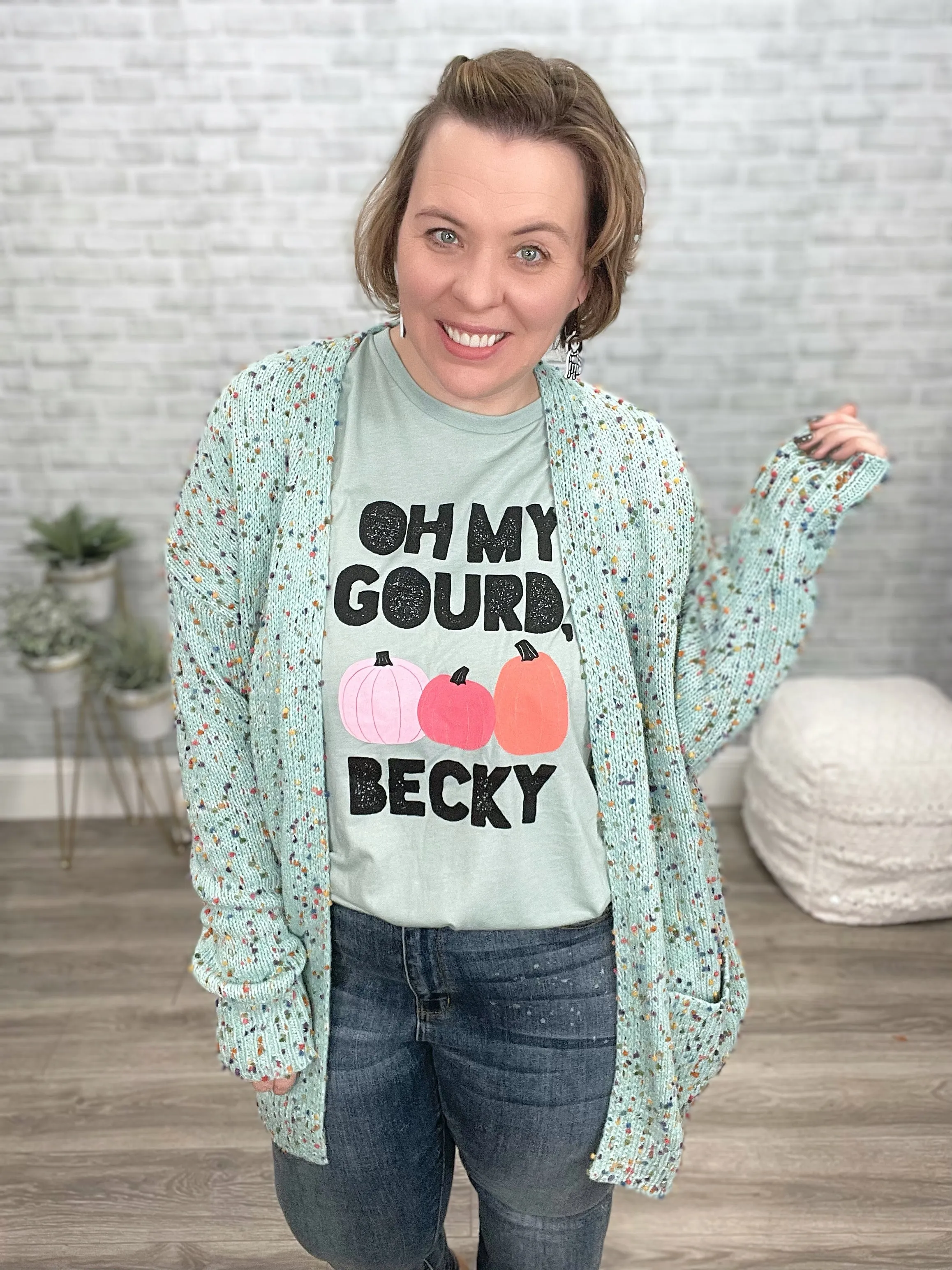 Oh My Gourd Becky! Graphic Tee In Aqua