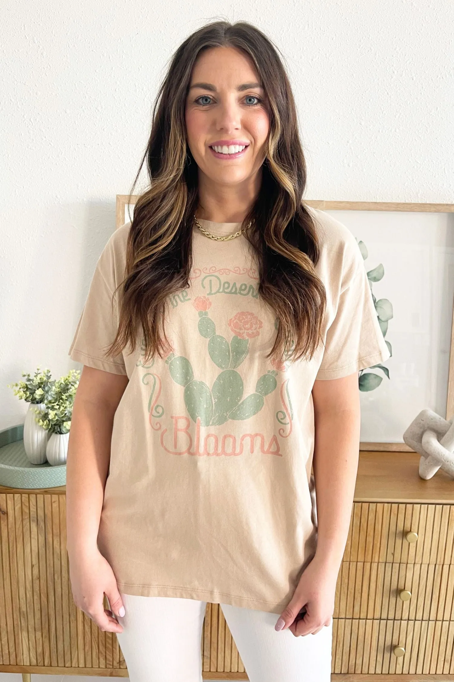 Oversized Cactus Graphic T-Shirt