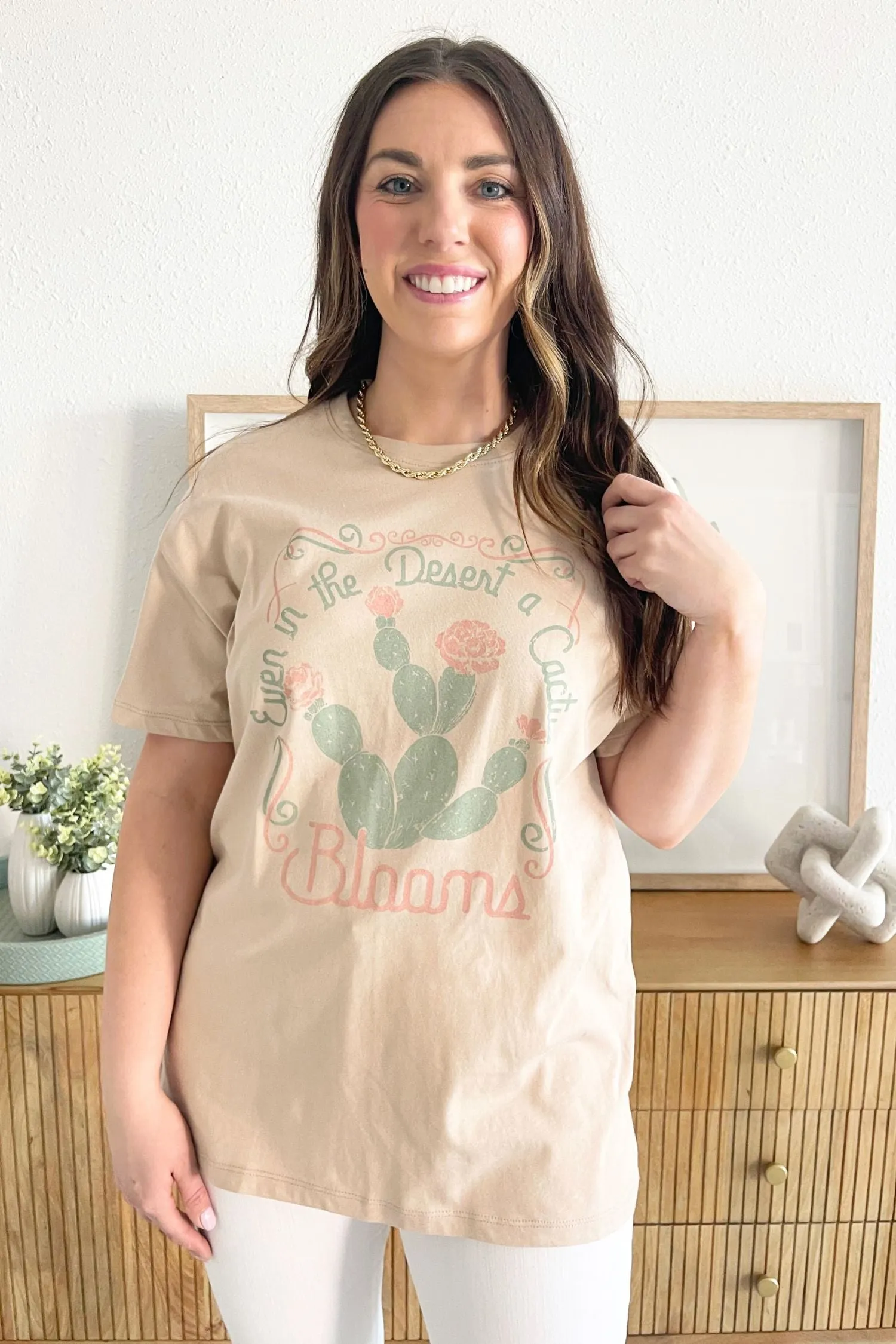 Oversized Cactus Graphic T-Shirt