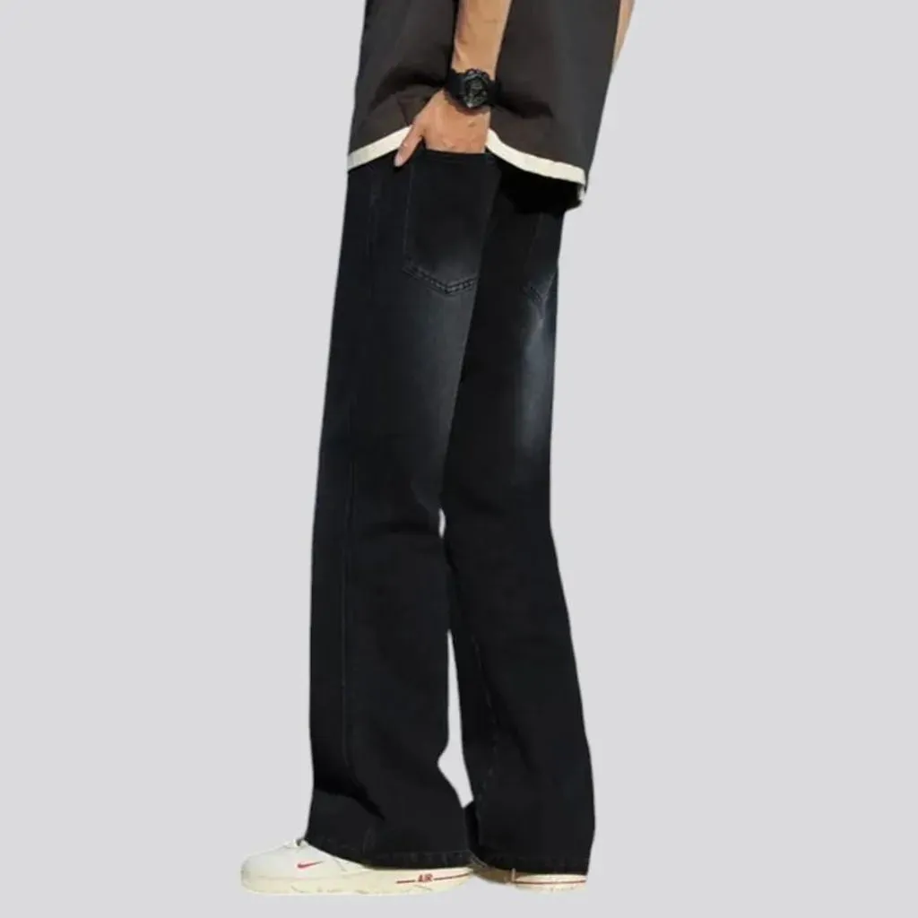 Pebble-washed men's fashion jeans