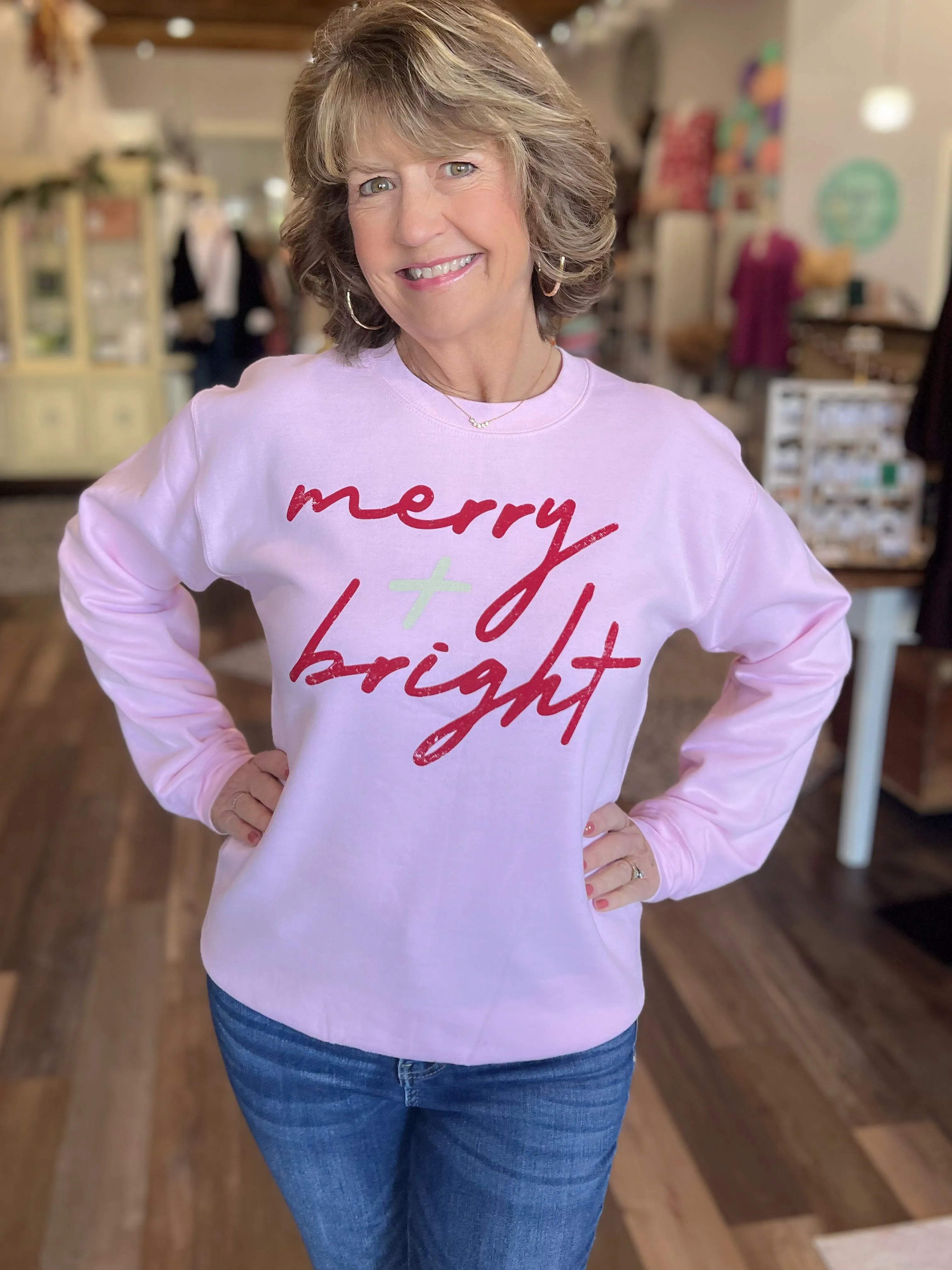 Peppermint Merry and Bright Crewneck
