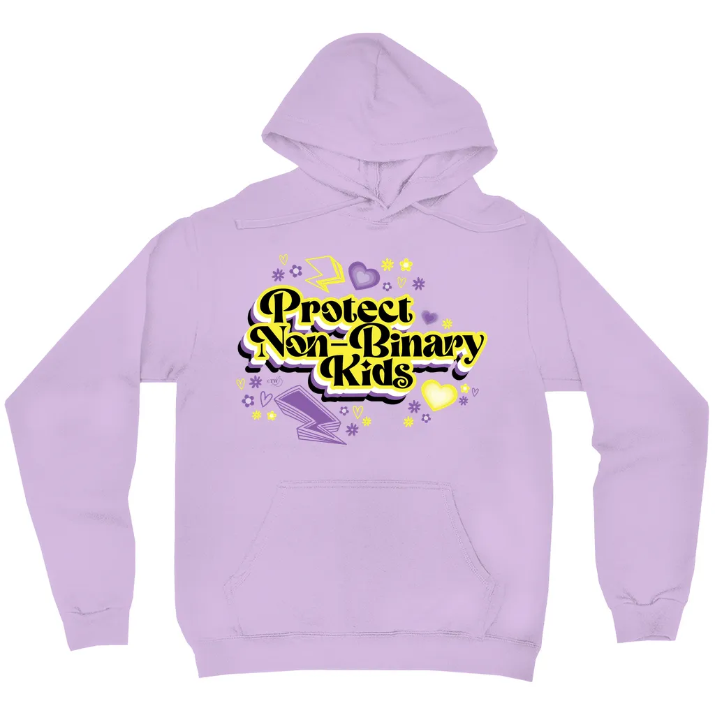 Protect Non-Binary Kids Midweight Printed Sleeve Pullover Hoodie
