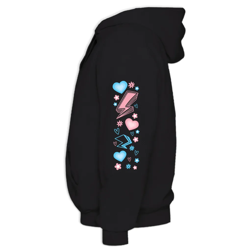 Protect Trans Kids Midweight Printed Sleeve Pullover Hoodie