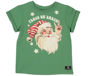 Rock Your Kid - Peace on Earth Santa Tee in Green