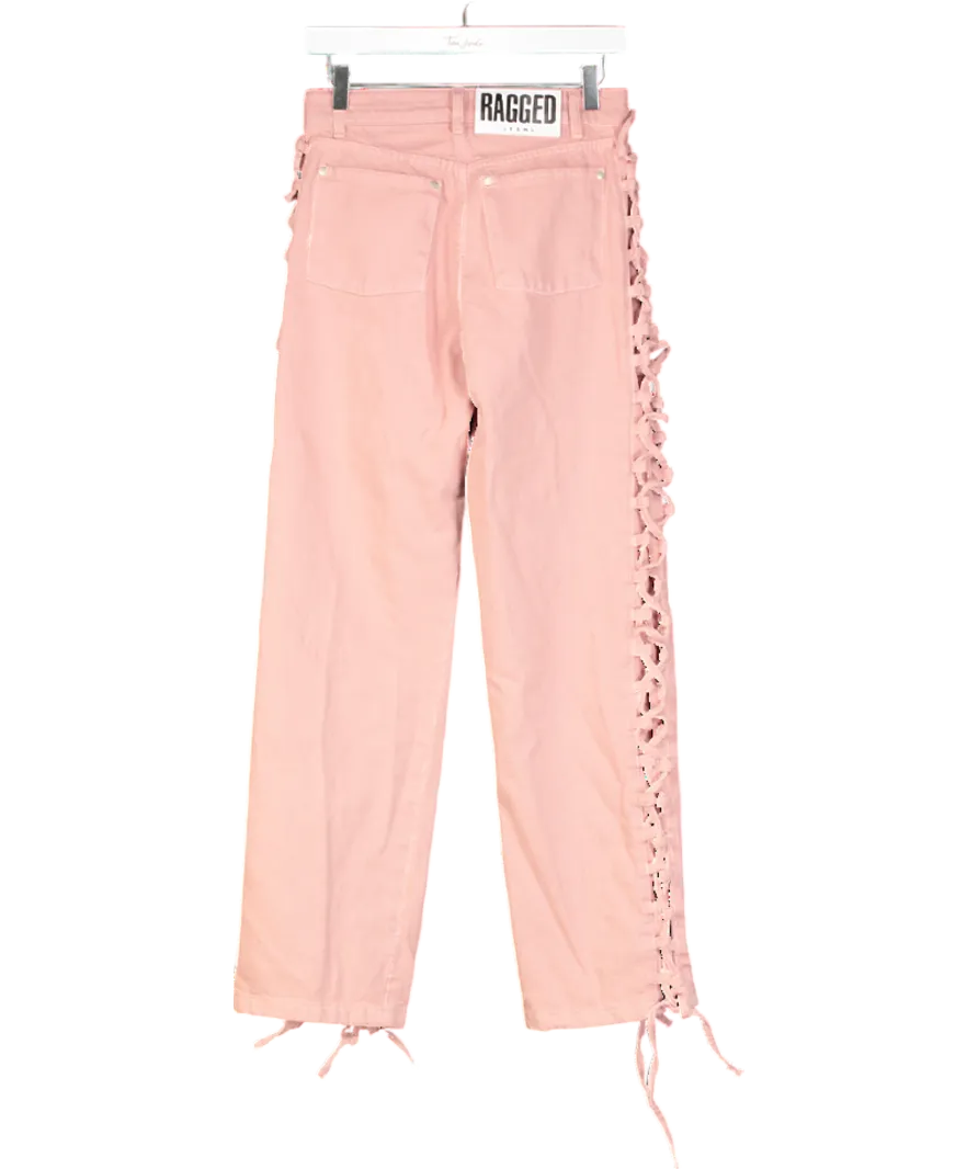 The Ragged Priest Pink Mellow Lace Up Jean W26